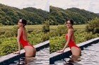 클라라 새빨간 수영복 입고…군살 제로 몸매 감탄