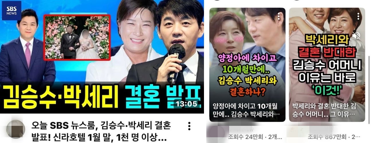 박세리 김승수 결혼 허위 사실 확산 관련 이미지