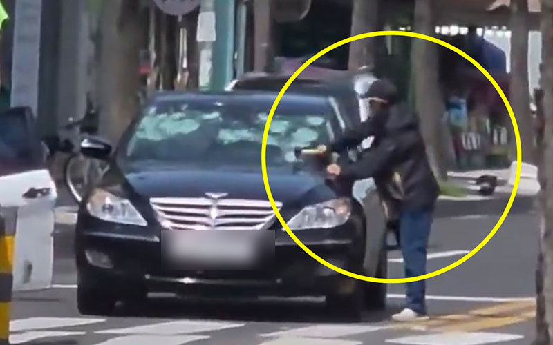 울산 도로 위 차량 앞유리 파손 사건 관련 이미지